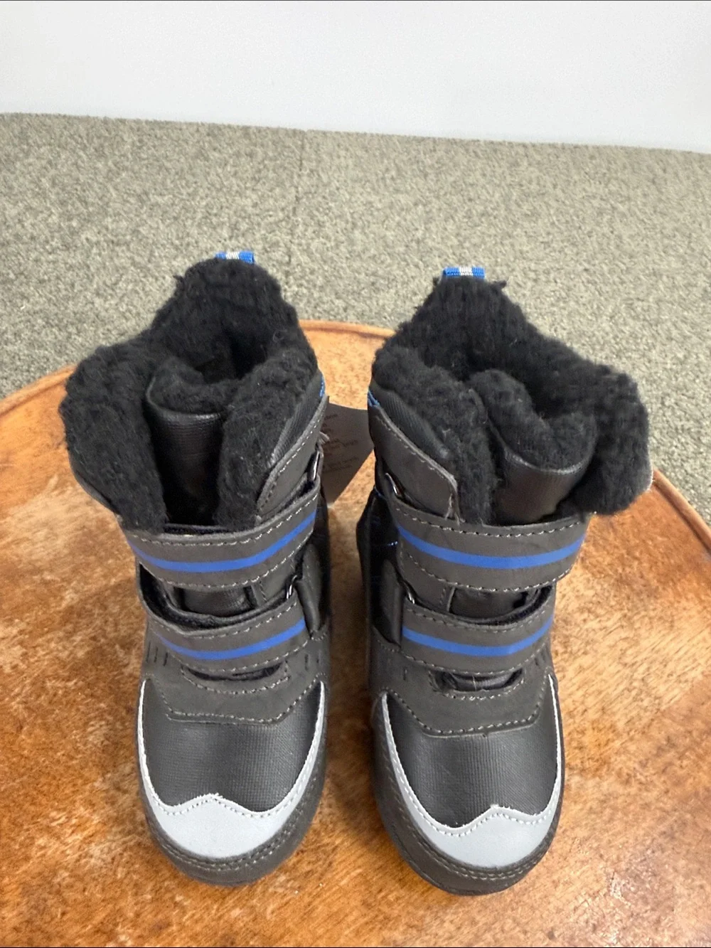 Totes Boots Kids Toddler 5 Black Blue Insulated Winter Snow Warm Play